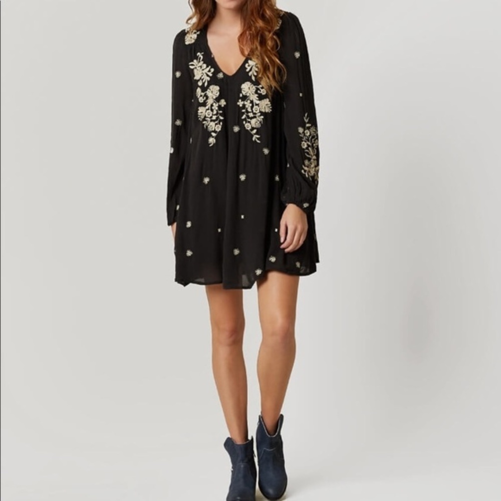 Free People Sweet Tennessee Embroidered Mini Dress